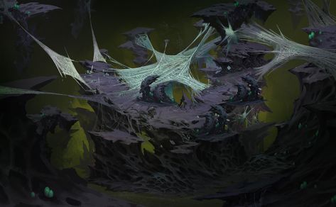 ArtStation - The Spider Cave, Yaning Li Spider Cave, Minecraft Spider, Spider Queen, Forgotten Realms, D D Maps, New Fantasy, Fantasy Places, The Spider, Matte Painting