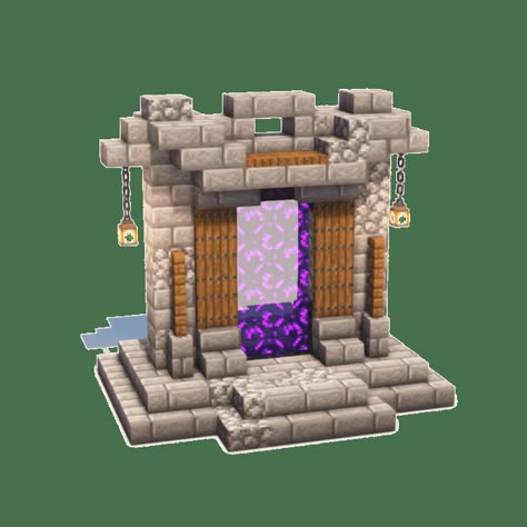 Portal In Minecraft, Minecraft Materials, Villa Minecraft, Minecraft Portal, Minecraft Castle Designs, Nether Portal, Rumah Minecraft Sederhana, Portal Design, Minecraft Structures