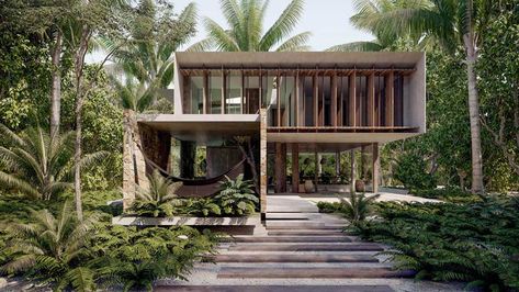 XEELENJA TULUM | Villas For sale in Tulum Jungle Villa, Wabi Sabi House, Luxury Beach Villa, Modern Townhouse, Tulum Beach, Bungalow Design, Architecture Presentation, Villa Design, Facade House