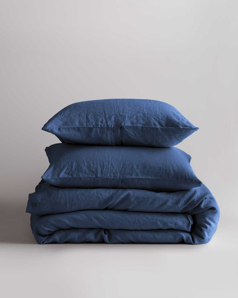 Linen Duvet Cover Set | Quince Quince Linen, Quince Blue, Goose Down Pillows, Grey Duvet, Gray Duvet Cover, Blue Duvet, Linen Duvet Cover, Linen Sheet Sets, Blue Duvet Cover