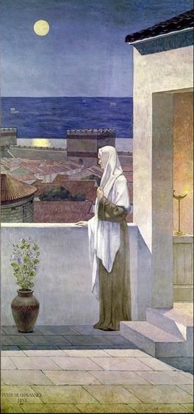 Pierre Puvis de Chavannes Saint Genevieve, St Genevieve, Maurice Denis, Pre Raphaelite Art, City Of Paris, Moonlight Painting, Art Pierre, Historical Painting, Paul Gauguin