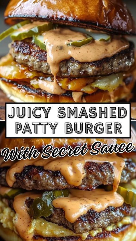 Recipes Archives - Delicious Recipes - Easy Cooking Ideas and Tasty Dishes Secret Sauce Recipe For Burgers, Ground Beef Recipes Burgers, Smash Burger Tips, Ground Beef Burger Patties, Ground Beef Hamburgers, Bbq Smash Burger, Smashed Burger Sauce, Smash Burger Special Sauce, Bison Smash Burger