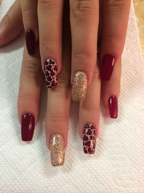 Acrylic Powder Systems Collection (paid link) Click image for more details. Winter Nails Gel, Cheetah Nail Designs, Cheetah Print Nails, Maroon Nails, Cheetah Nails, Leopard Print Nails, Her Nails, Print Nails, Leopard Nails