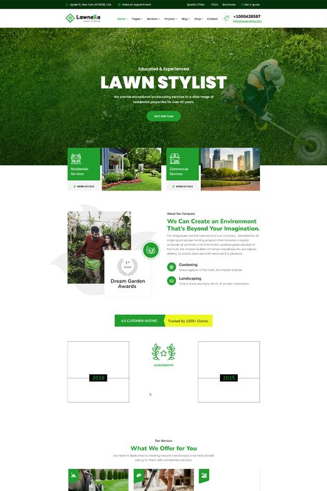 The "Lawnella - Landscaping WordPress Theme" is a specialized theme designed for creating websites related to landscaping, gardening, lawn care, and outdoor services. Grid Ideas, Creating Websites, Gardening Landscaping, Employee Training, Create Website, Wordpress Themes, Theme Design, Lawn Care, Training Programs