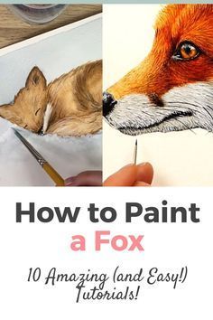 Fox Painting Tutorial, Fox Acrylic Painting Tutorial, Fox Watercolor Painting Tutorial, How To Paint A Fox Acrylic, Watercolor Fox Tutorial, Fox Painting Easy, Animal Paintings Easy, Fox Acrylic Painting, Fox Drawing Tutorial