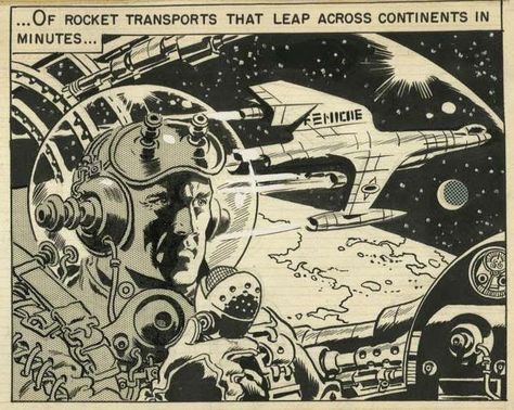 My World by Wally Wood Wally Wood, Comic Book Frames, Science Fiction Artwork, 70s Sci Fi Art, Science Fiction Illustration, Wood Artwork, Comics Artist, Retro Sign, Comic Panels