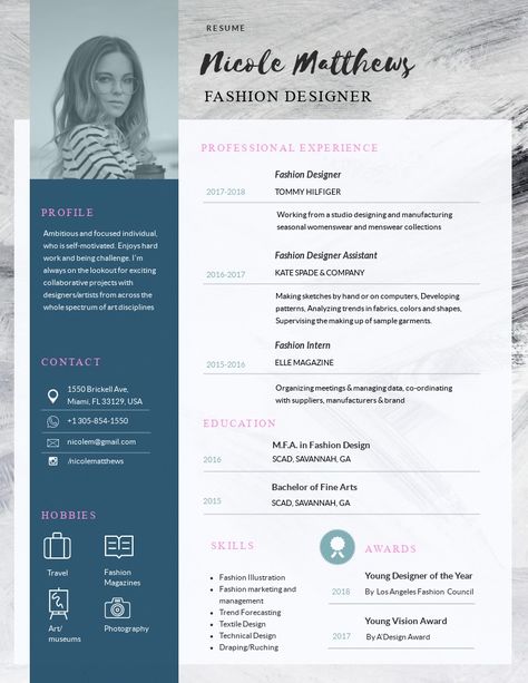 Fashion Designer Resume Template  Visme Fashion Design Resume, Fashion Designer Resume, Designer Resume Template, Fashion Resume, Designer Resume, Sample Resume Templates, Case Study Template, Modern Cv Template, Design Resume