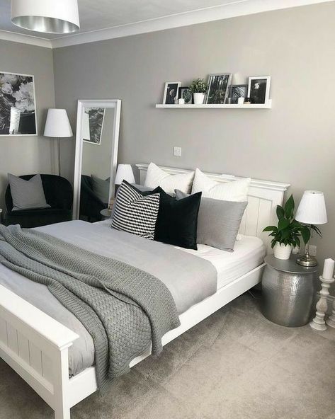 Room Vibes, Dekorasi Kamar Tidur, Grey Room, Bedroom Idea, Grey Bedroom, Redecorate Bedroom, Trendy Bedroom, Teen Bedroom Decor, Scandinavian Furniture