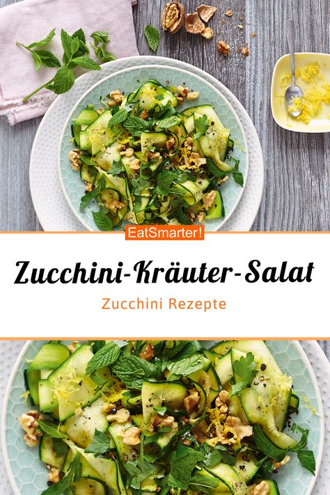 Zucchini-Kräuter-Salat mit Walnüssen - smarter - Kalorien: 247 kcal - Zeit: 25 Min. | eatsmarter.de Salad Recipes Zucchini, Salad Zucchini Recipes, Zucchini Quinoa Salad, Animals Yawning, Shredded Chicken Burrito, Zucchini Salad Recipes Raw, Salad Zucchini, Avocado Recipes Dinner, Zucchini Salat