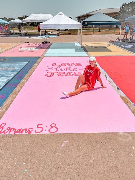 Senior Paint Parking Spot, Hot Pink Senior Parking Spot, Aesthetic Painted Parking Spots, Christian Parking Spot Ideas, Princess Parking Only Parking Spot, Senior Bum Parking Spot, Senior Parking Space Ideas Butterfly, Twin Parking Spot Ideas, Aesthetic Painting Preppy