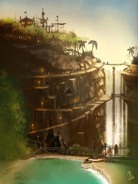 Canyon City, Pirate Island, If I Was A, Pirates Cove, Art Of Animation, Pirate Adventure, Fantasy City, Fantasy Places, Fantasy Concept Art