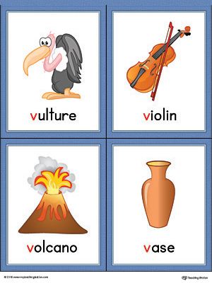 Letter V Words and Pictures Printable Cards: Vulture, Violin, Volcano, Vase (Color) Worksheet.The Letter V Words and Pictures Printable Cards can be used for flashcards, various games, and help your student associate unfamiliar words with a picture. Colorful picture cards for the words: vulture, violin, volcano, and vase. Alphabet Word Wall Cards, Alphabet Word Wall, Jolly Phonics Activities, Alphabet Flash Cards Printable, Color Worksheet, V Alphabet, Hand Outline, V Words, Z Cards