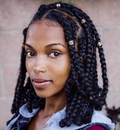 medium length thick box braids                                                                                                                                                      More Thick Box Braids, Jumbo Box Braids Styles, Box Braids Pictures, Large Box Braids, Medium Box Braids, Big Box Braids, Blonde Box Braids, Short Box Braids, Big Box Braids Hairstyles