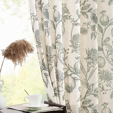 Amazon.com: jinchan Linen Curtains for Living Room Autumn Tropical Leaf Print Botanical Curtains Flax Farmhouse Country Curtains Rod Pocket Light Filtering Window Drapes Set, 2 Panels, Yellow, W50xL84 : Home & Kitchen Farmhouse Bedroom Curtains, French Curtain Rod, Botanical Curtains, Linen Window Treatments, French Country Curtains, Toile Curtains, Curtains Floral, Curtains Grommet, Linen Room