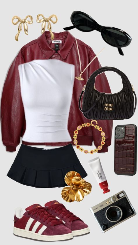 #ahsstyle #ahs #outfit #ootd #fyp #outfitinspo #beauty #red #streetwear #streetwearstyle Streetwear Skirt Outfit, Red Casual Outfit, Red Top Black Skirt, Fashion Magazine Aesthetic, Style Inspiration Trendy, Magazine Aesthetic, Mini Skirt White, Street Style Outfits Casual, Aesthetics Fashion