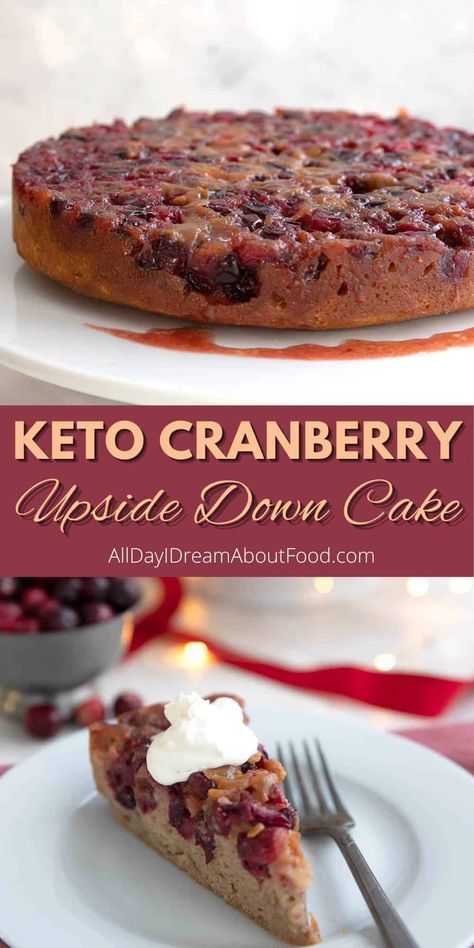 Coconut Flour Cake Recipes, Cranberry Upside Down Cake, Keto Cranberry, Holiday Cake Recipes, Low Carb Christmas, Keto Holiday Recipes, Baking With Coconut Flour, Keto Holiday, Low Carb Cake