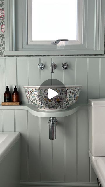 Small Cloakroom Sink, Belfast Bathroom Sink, Corner Sink Cloakroom, The London Basin Company, Semi Recessed Basin, Minty Green, Small Room, Bathroom Interior, Bathrooms Remodel