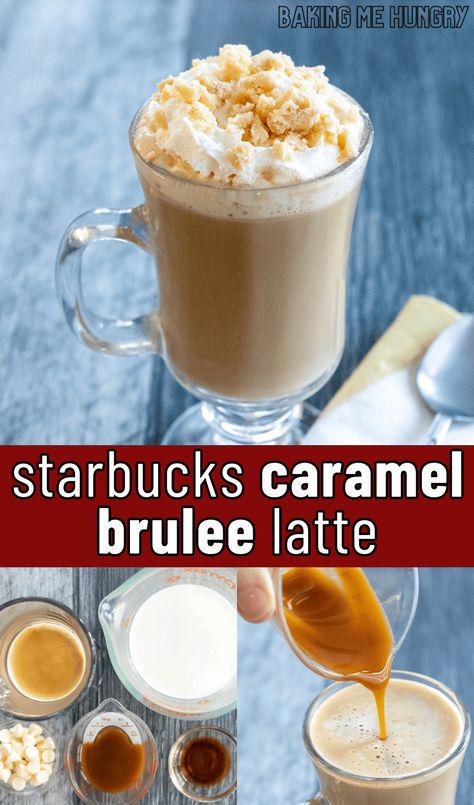 Try this homemade Starbucks Caramel Brulee Latte Recipe. Any caramel lover, coffee lover, or fan of a Starbucks copycat drink will love it! Starbucks Creme Brulee Latte Recipe, Carmel Brûlée Latte Starbucks, Caramel Brulee Latte Recipe Starbucks, Starbucks Caramel Brulee Latte Recipe, Creme Brulee Latte Recipe, Vanilla Chai Latte Recipe, Starbucks Caramel Brulee Latte, Starbucks Caramel Brulee, Caramel Brulee