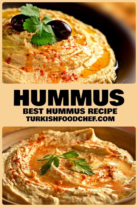 Authentic Turkish Food Recipes, Turkish Appetizers Recipes, Moroccan Hummus Recipe, The Best Hummus Recipe, Healthy Turkish Recipes, Humas Recipe Easy, Turkish Vegetarian Recipes, Best Hummus Recipe Homemade, Middle Eastern Hummus Recipe