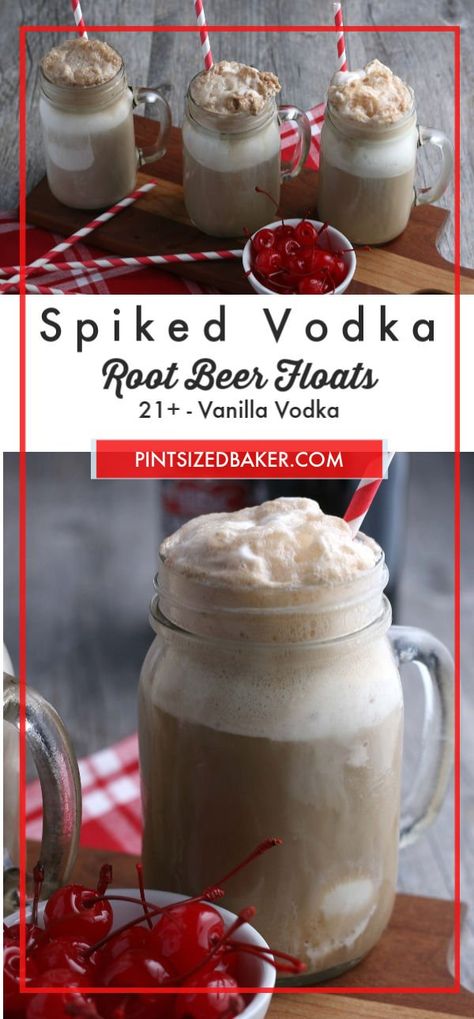 Alcoholic Root Beer Float, Root Beer Popsicles, Root Beer Floats Party, Root Beer Float Popsicles, Root Beer Float Bar, Root Beer Float Recipe, Root Beer Float Pie, Shot Of Vodka, Root Beer Float Cake