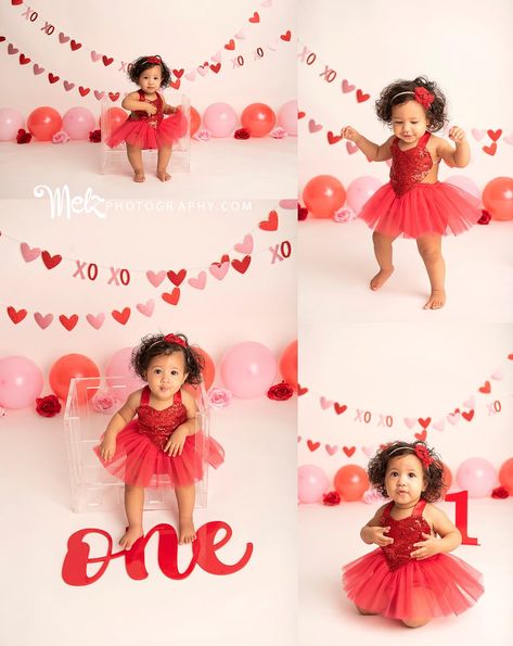 Valentine Day 1st Birthday, Valentines First Birthday Photo Shoot, Valentine Birthday Photo Shoot, Valentines First Birthday Party, Heart Theme First Birthday, Little Sweetheart First Birthday, First Birthday Heart Theme, 1st Birthday February Party Ideas, Valentines Birthday Photoshoot