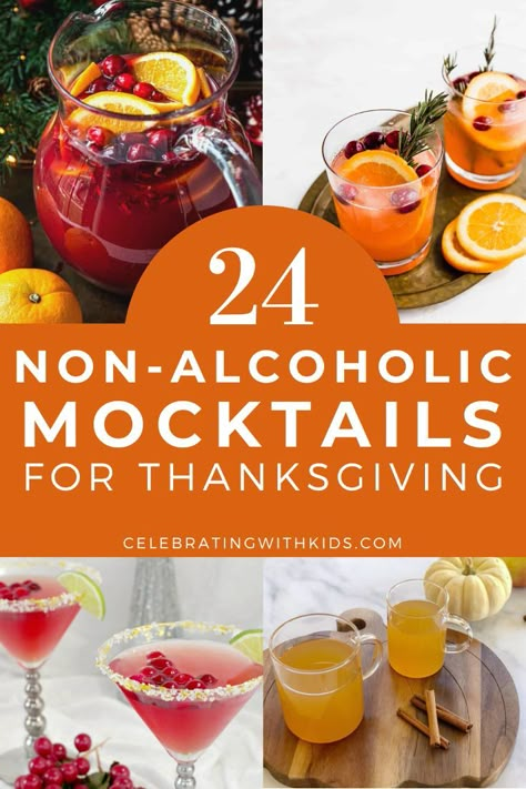 Virgin Thanksgiving Cocktails, Friendsgiving Non Alcoholic Drinks, Thanksgiving Cocktails Non Alcoholic, Mocktail Cocktail Recipes, Fun Thanksgiving Drinks Non Alcoholic, Thanksgiving Cocktails And Mocktails, Alcohol Free Thanksgiving Drinks, Non Alcoholic Drink For Thanksgiving, Non Alcoholic Thanksgiving Cocktails