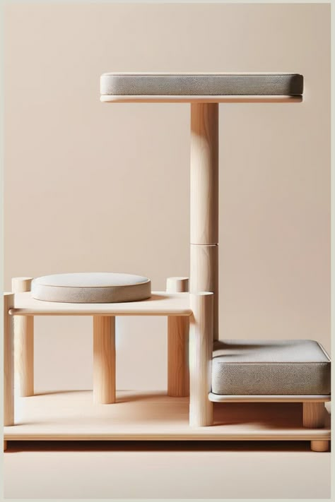 Discover the perfect solution for cat owners who appreciate both style and practicality - minimalist cat trees. These sleek designs effortlessly complement contemporary home interiors, offering a harmonious balance between aesthetics and functionality. Explore our article for more insights on integrating modern pet furniture into your living space. Cat Structures, Cat Furniture Ideas, Cat Tree Plans, Modern Pet Furniture, Cat Tree Designs, Cat Furniture Design, Cat Gym, Contemporary Home Interior, Diy Cat Tree