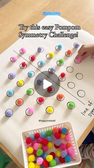 Fine Motor Skills For Two Year Olds, Symmetry Activities For Kindergarten, 3 Year Old Learning Activity, Symmetry Activities, Indoor Games For Kids, Make Learning Fun, Instagram Challenge, Fine Motor Skills Activities, Motor Skills Activities