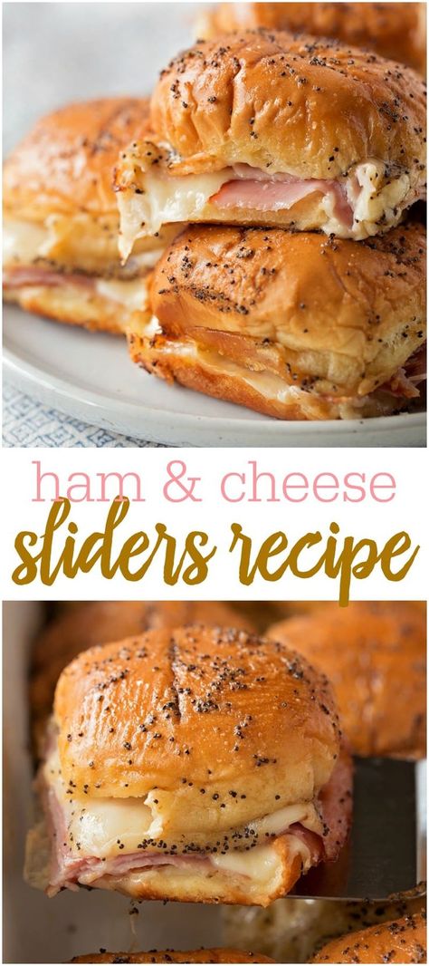 Hot Ham And Cheese Sliders, Hot Ham And Cheese, Ham And Swiss Sliders, Ham Cheese Sliders, Ham Sliders, Ham And Cheese Sliders, Cheese Sliders, Easy Ham, Ham And Cheese Sandwich