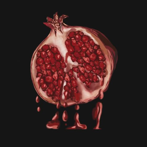 “The fruit of life, bleeding with purpose. “This striking artwork represents the pomegranate, a symbol of fertility, abundance, and sacrifice. The bleeding fruit signifies the release of creative potential, passion, and vitality, inviting the viewer to tap into their own inner power.” #BleedingPomegranate #SymbolismInArt #ArtWithMeaning #PomegranateSymbolism #FertilityAndAbundance #SacrificeAndRelease #CreativePotential #PassionAndVitality #InnerPower #ArtLovers #InstaArt #ViralArt #FruitOf... Persephone Pomegranate Art, Persephone Pomegranate Aesthetic, Angry Goddess, Pomegranate Symbolism, Pomegranate Aesthetic Dark, Pomegranate Symbolism Art, Queen Persephone, Open A Pomegranate, Persephone Tattoo