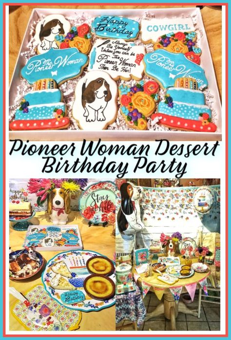 Pioneer Woman Party, Pioneer Woman Sugar Cookies, Dessert Birthday Party, Pioneer Woman Cookies, Pioneer Woman Desserts, Pioneer Woman Placemats, Pioneer Woman Decor, Dessert Birthday, Dog Candle