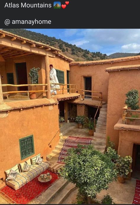 Adobe Spanish Style Homes, Village Vibes, Mud Houses, Moroccan Houses, Glow Water, Earth House, Handwriting Examples, Earthship Home, Mud House