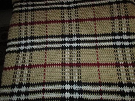 Burberry Baby Blanket by Faythe Saxton crochet tartan Burberry Blanket, Crochet Tartan, Crochet Plaid, Knot Blanket, Blankets Crochet, Knit Plaid, Plaid Crochet, Burberry Baby, Crochet Mat