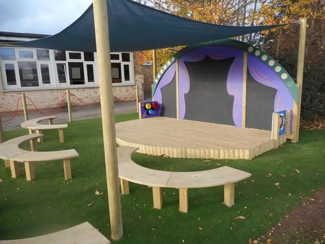 Sensory Park, Backyard Stage, Kindergarten Garden, Forest Classroom, Play Outdoor, Tiered Seating, Outdoor Learning Spaces, Outdoor Play Spaces, Manor Garden