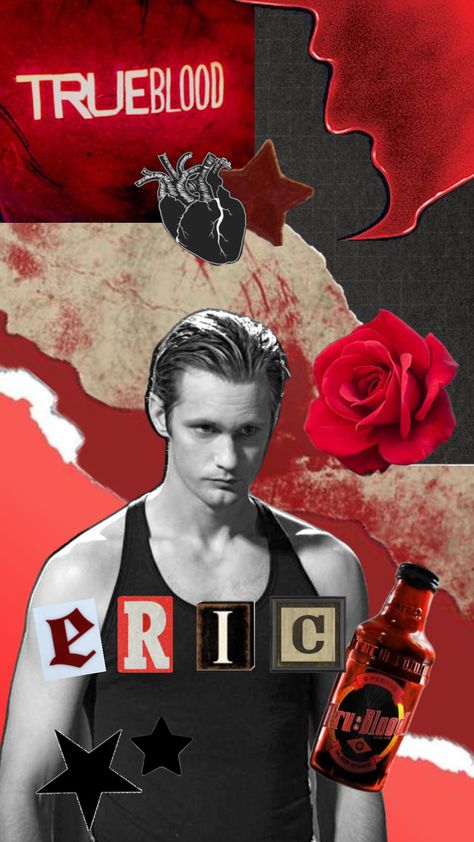 eric northman #ericnorthman #trueblood #vampire #redandblack #aesthetic Eric Northman True Blood, Blood Wallpaper, Eric Northman, True Blood, Drawings