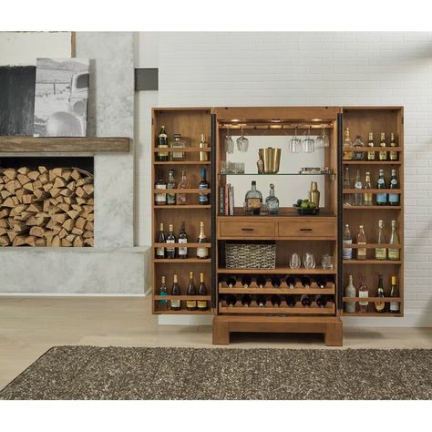 American Heritage Alta Wine & Spirit Cabinet (Brushed Walnut) & Reviews | Wayfair Home Bar Rooms, Bar Room, American Heritage, Home Bar, Liquor Cabinet, Armoire, All Products, Piano, Walnut