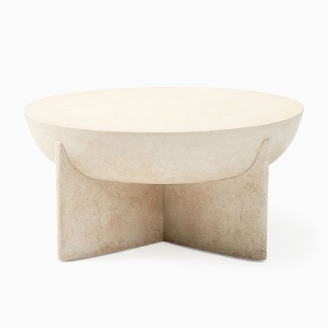 Monti Collection White Lava Stone 30 Inch Round Coffee Table | West Elm Lava Stone Coffee Table, Round Stone Coffee Table, West Elm Coffee Table, White Coffee Table, Concrete Coffee Table, Stone Coffee Table, Reclaimed Wood Coffee Table, Volcanic Stone, Table Modern