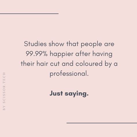 Just saying! www.scissortec.com⁠ ⁠ •⁠ •⁠ •⁠ •⁠ #scissortech #scissors #shears #matsuiscissors #justsaying #hairdressingscissors #hairdressingshears #scissors #hairscissors #scissorhandle #hairdressing #hair #hairstylist #matsui #shopscissors #fabuloushairdressing #hairdresserlife #hairstylistlife #Matsuiscissor #tranformation #hairtransformation #colourfulscissors Salon Motivational Quotes, Stylist Quotes Hairstylist Humor, Hair Salon Facebook Posts, Hairdresser Quotes Funny, Hair Stylist Quotes Salon Humor, Hairdresser Post Ideas, Hair Salon Quotes Funny, Hair Tip Tuesday Quotes, Salon Captions For Instagram