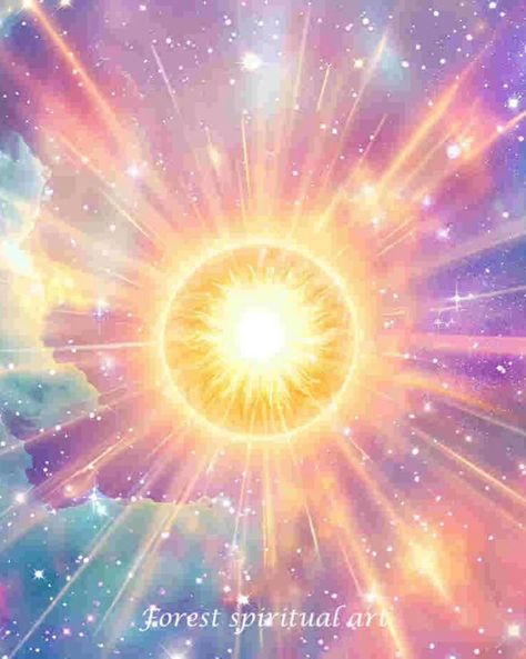 Universe Central Sun☀️｜original spiritual artwork 🧚🏻original AI art combine with spirituality 👉commercial use unavailable #healingart #spiritualart #spiritualawakenings #spiritualhealing #arthealing #aiartist Sunshine Poster, Sunshine Wallpaper, Sun Energy, Pranic Healing, Spiritual Wallpaper, Spiritual Artwork, Celestial Art, Good Energy, Spiritual Healing