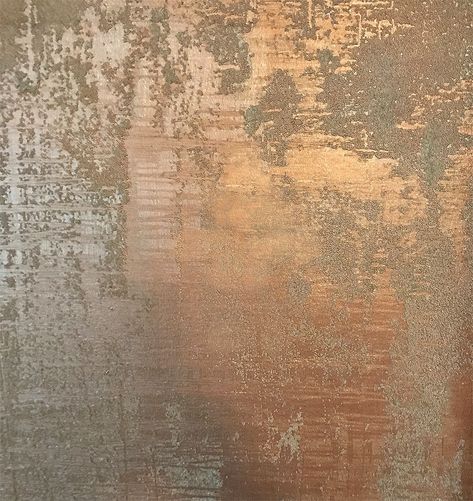 Glass Bead Gel over Copper Metallic Paint, both products by Golden Paintworks | This is a closeup of a gorgeous textured and shimmery wall decorative paint finish by artist and muralist Jess Kollar of Jess Artistic Designs | Copper Surface Finish Faux Finishes For Walls, Faux Painting Walls, Metallic Paint Walls, Copper Painting, Wall Painting Techniques, Distressed Walls, Copper Paint, Texture Inspiration, Faux Painting