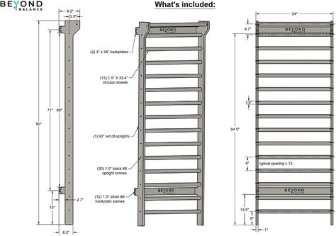 Amazon.com : Beyond Balance Wood Swedish Ladder Stall Bar for Fitness, Bodyweight Training, Schroth Therapy, Calisthenics and Gymnastics (Poplar Rungs) : Sports & Outdoors Wooden Stall, Stall Bars, Swedish Ladder, Ladder Bar, Bar Bench, Dip Bar, Bar Dimensions, Pilates Equipment, Therapy Equipment