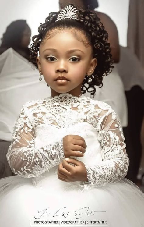 Girl Hairstyles For Short Hair, Wedding Hairstyles For Girls, Kids Hairstyles For Wedding, Black Wedding Hairstyles, Pageant Hair, Short Hair Black, Beautiful Black Babies, Toddler Hairstyles Girl, Mixed Hair