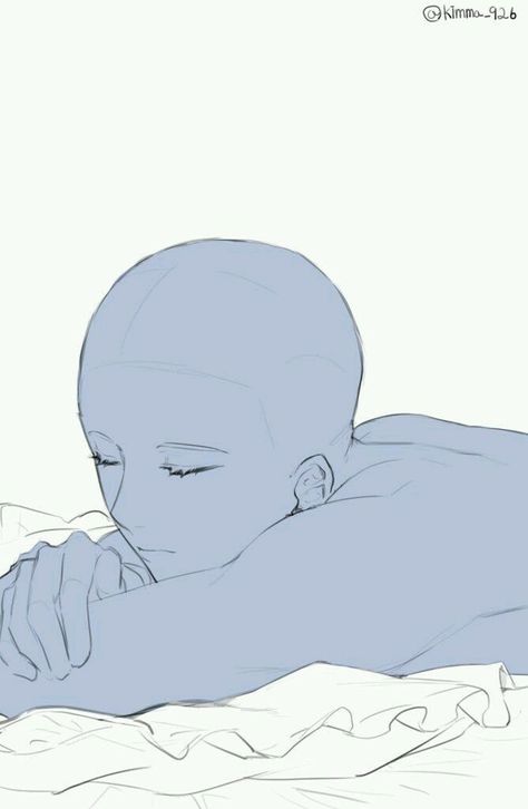 Head Resting On Hand Pose Drawing, Body Reference Drawing, Anime Base, 캐릭터 드로잉, Drawing Templates, Eyes Closed, Poses References, Figure Drawing Reference, Dessin Adorable