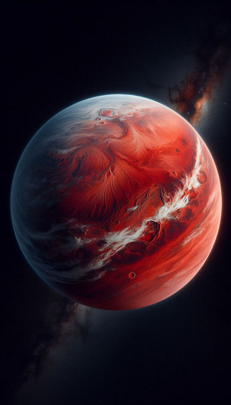 Marvel at the detailed view of a red planet from space, showcasing its vibrant surface. Stars and celestial bodies create a stunning backdrop, perfect for sci-fi enthusiasts and space lovers. #RedPlanet #Space #SciFiArt #Planet Pretty Space Pictures, Sci Fi Planet Concept Art, Phone Wallpaper Space, Scifi Planet, Planets Aesthetic, Sci Fi Planet, Fictional Planets, Space Sci Fi, Celestial Background