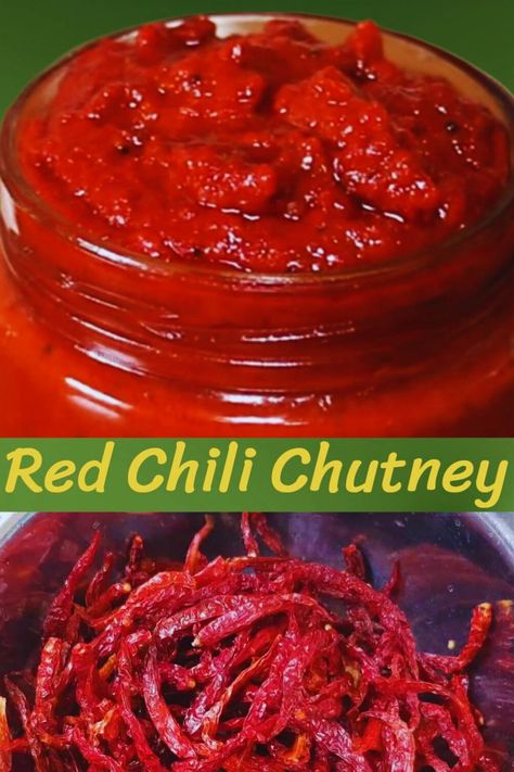 Red Chili Chutney | Lal Mirch Ki Chutney Chili Chutney Recipe, Chilli Chutney Recipes, Chili Chutney, Lal Mirch, Red Chili Paste, Condiment Recipes, Chutney Recipe, Homemade Chili, Chutney Recipes