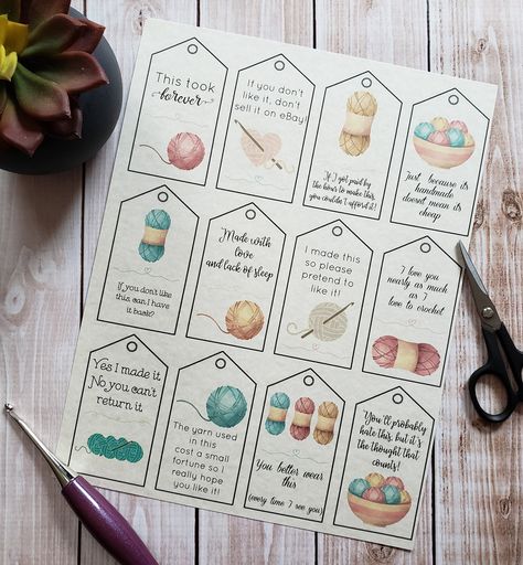 Double Sided Knitting, Double Sided Crochet, Crochet Quote, Knitting Quotes, Knitting Tips, Knit Dishcloth, Fashion Designing, Printable Tags, Gift Quotes