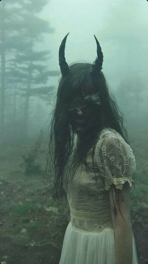 Witch Horror Aesthetic, Demon Photoshoot Ideas, Dark Witch Photography, Cinematic Horror Photography, Witch In The Woods Aesthetic, Changling Aesthetic, Ritual Sacrifice Aesthetic, Hunted Aesthetic, Earthy Goth Aesthetic