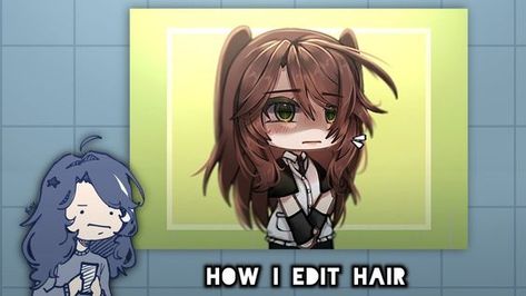 Gacha Drawing Base With Hair, Hair Editing Tutorial Gacha, How To Draw Gacha Hair, How I Edit Hair Gacha, Gacha Life Editing Style, Gacha Club Hair Tutorial, Gacha Life Hair Tutorial, How I Shade Hair, Gacha Hair Shading Tutorial