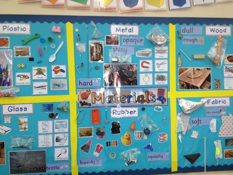 Year 1 Science Materials Display, Year 1 Materials Science Activities, Science Materials Display, Materials Display Ks1, Materials Year 1, Teaching Materials Science, Science Materials, Science Display, Science Experience