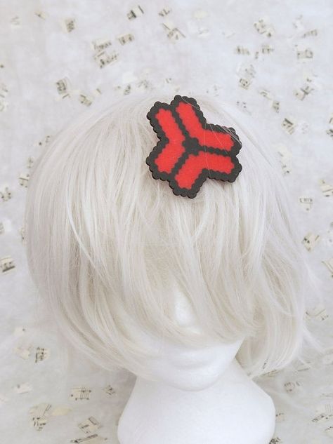 Angry Anime Manga Red Black Head Symbol  Pixel 8 Bit by ThreeLace Angry Anime, Hama Art, Accessories Kawaii, 8 Bit Art, Perler Creations, Art Hair, Easy Perler Beads Ideas, Bead Hair Accessories, Perler Art